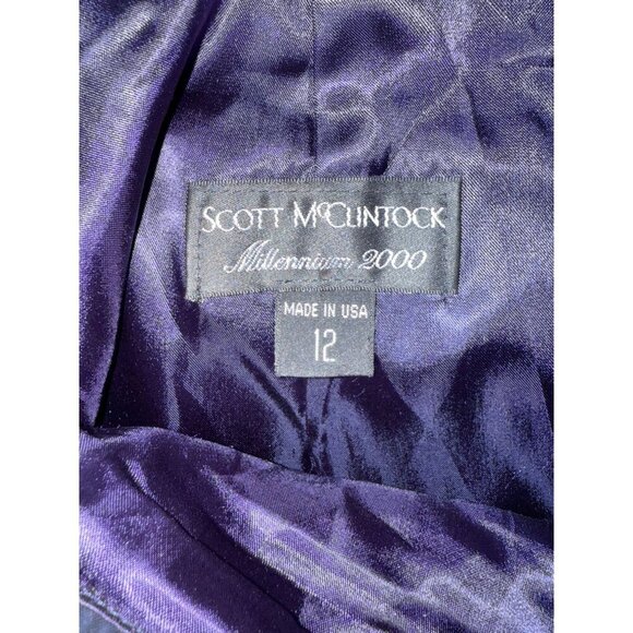 Scott McClintock Millennium 2000 Navy Blue Acetate Maxi Skirt Size 12 Made In US - Picture 4 of 10
